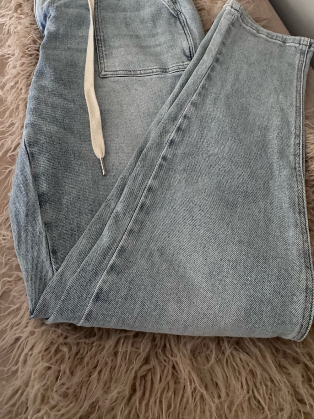 Judy Blue Denim Jogger Jeans 15/32 Light Wash Drawstring High Rise JB88691